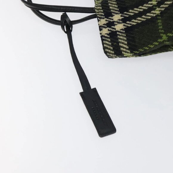 BURBERRY Nova Check Hand Bag Wool Green Black Auth BD1322 - Picture 10 of 16